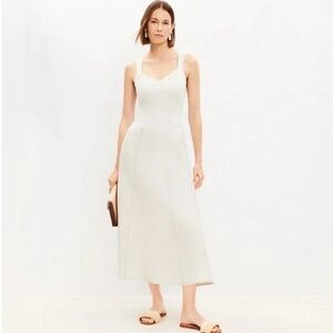 LOFT Cream Midi Dress